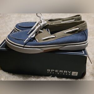 Sperry Blue Canvas Boat Shoes with Classic Design